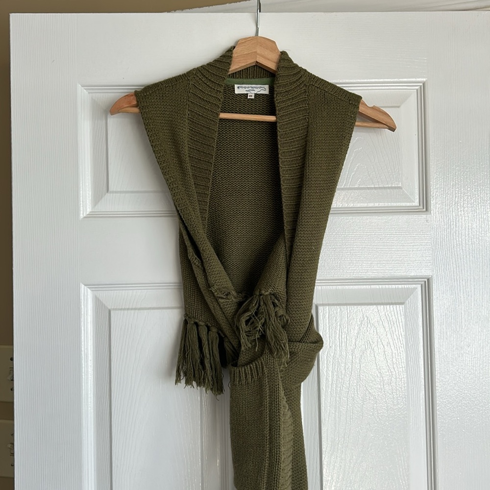 Opening Ceremony Silk + Wool Fringe Vest